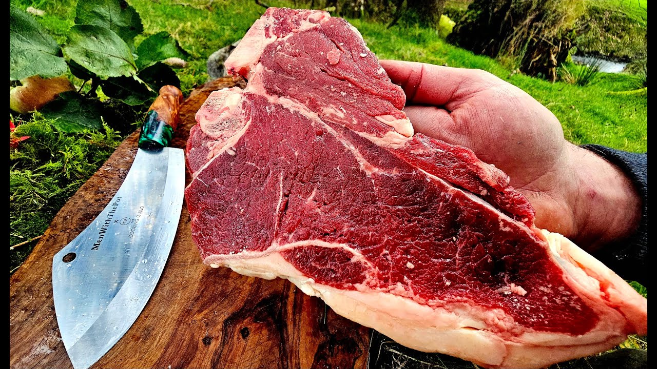 How to cook the Perfect Steak, the juiciest t bone EVER (ASMR cooking, Relaxing Video, Camping)